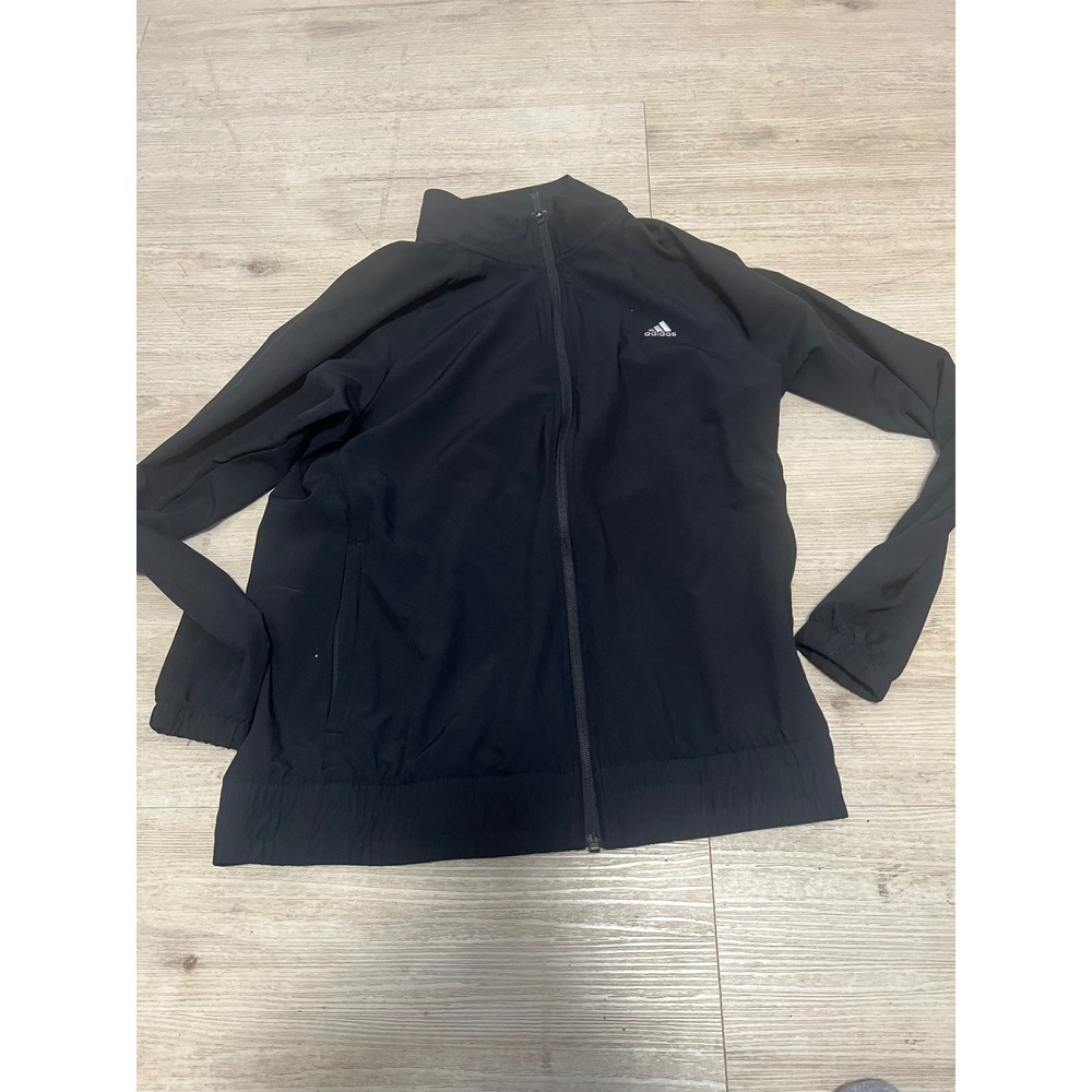 Adidas Golf Jacket Full Zip Black Track Warm Up Athletic Mens Size Small Punk Oi